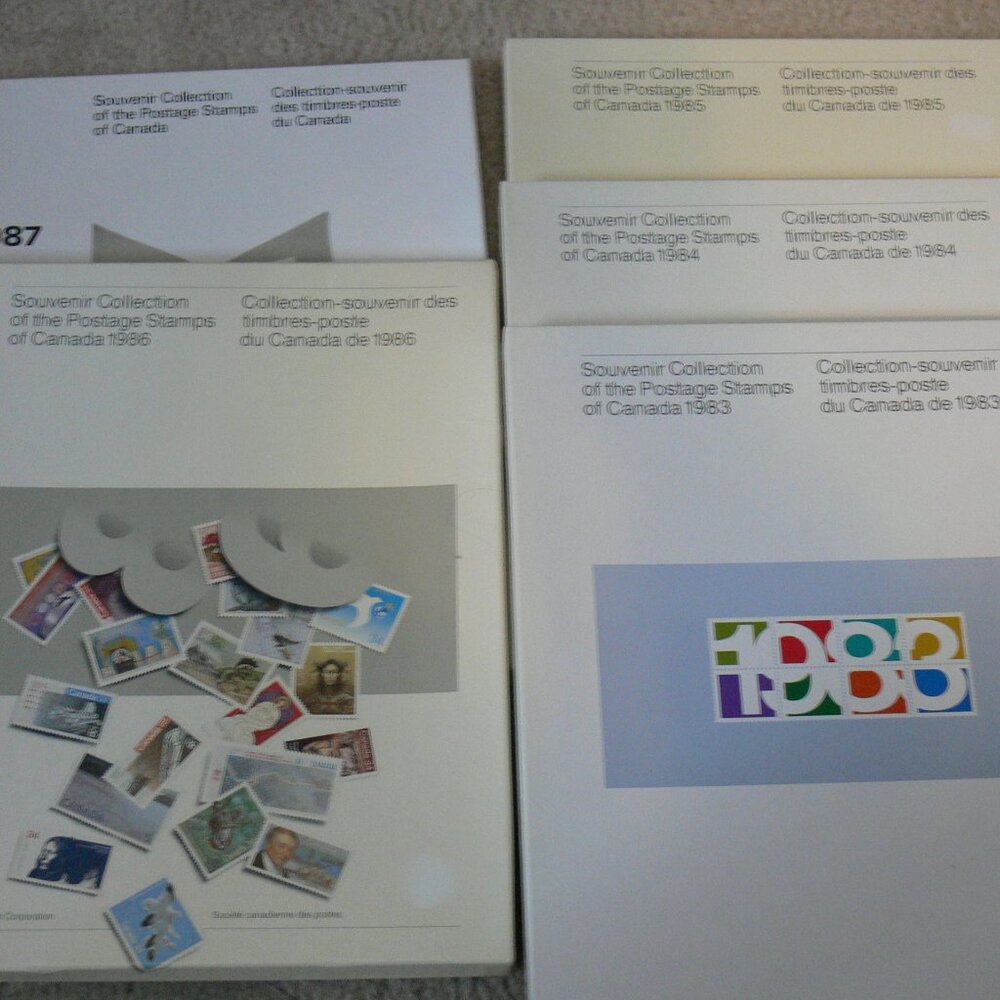 5 BOOKS SOUVENIR COLLECTION OF POSTAGE STAMPS OF CANADA 1983-1987